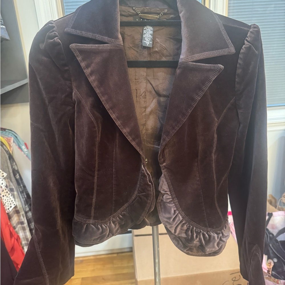Laundry by Shelli Segal velvet brown blazer size 2 NWOT